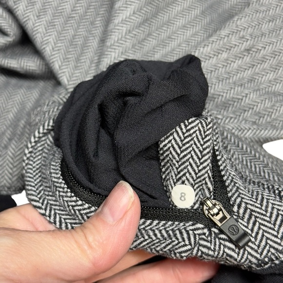 Lululemon Think Fast Hoodie Heathered Herringbone Silver Spoon Black Size 8 - Picture 11 of 14